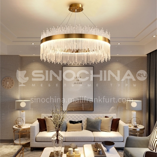 Crystal Modern Light Luxury Living Room Chandelier Luxury Creative Round Metal Chandelier-GLD-6601